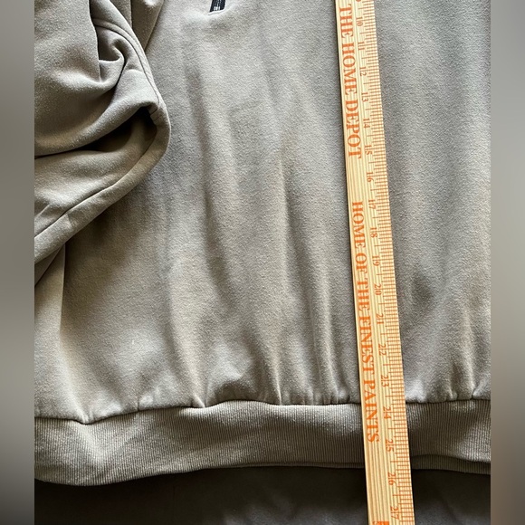 Unbranded Pullover 1/4 Zip Taupe Sweatshirt w/Mandarin Collar; Size XL - Picture 7 of 9